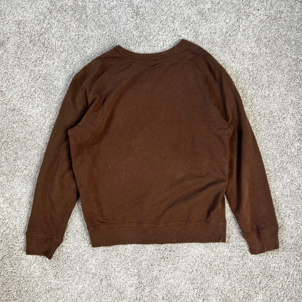 VTG Polo Ralph Lauren Sportsmans Sweatshirt Men L Brown Heritage Waffle Line 90s